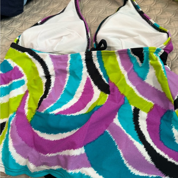 New Directions Black and Purple Bathing Suit NWT Size Medium - Picture 5 of 5